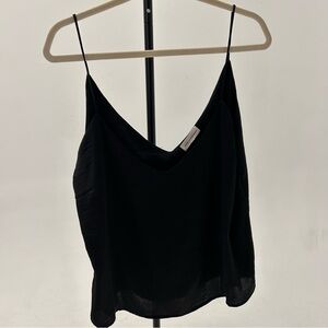 Black Plunge V-Neck Sleeveless Camisole